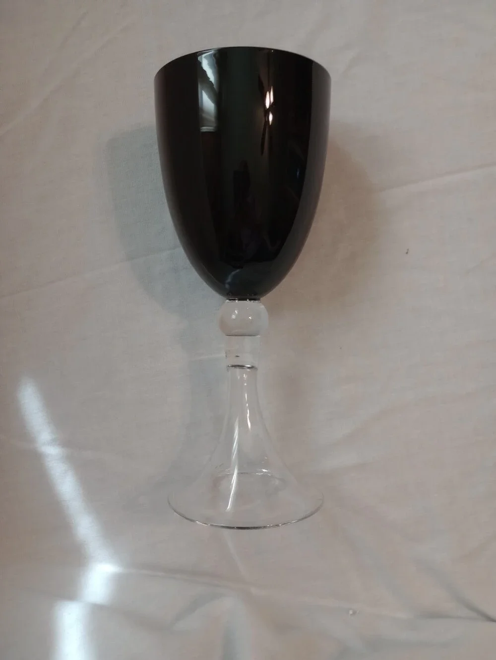 Pier 1 Dante Black Gothic Art Deco Water/Wine Goblets-Set Of 2